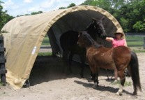 Rhino Shelter | 12'Wx20'Lx8'H Portable Livestock Shelter (Animal Run-In) Round Style