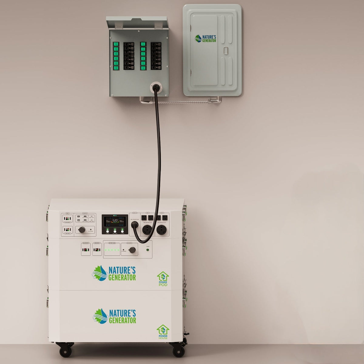 Nature's Generator Powerhouse Gen 2 Solar Generator and Transfer Switch