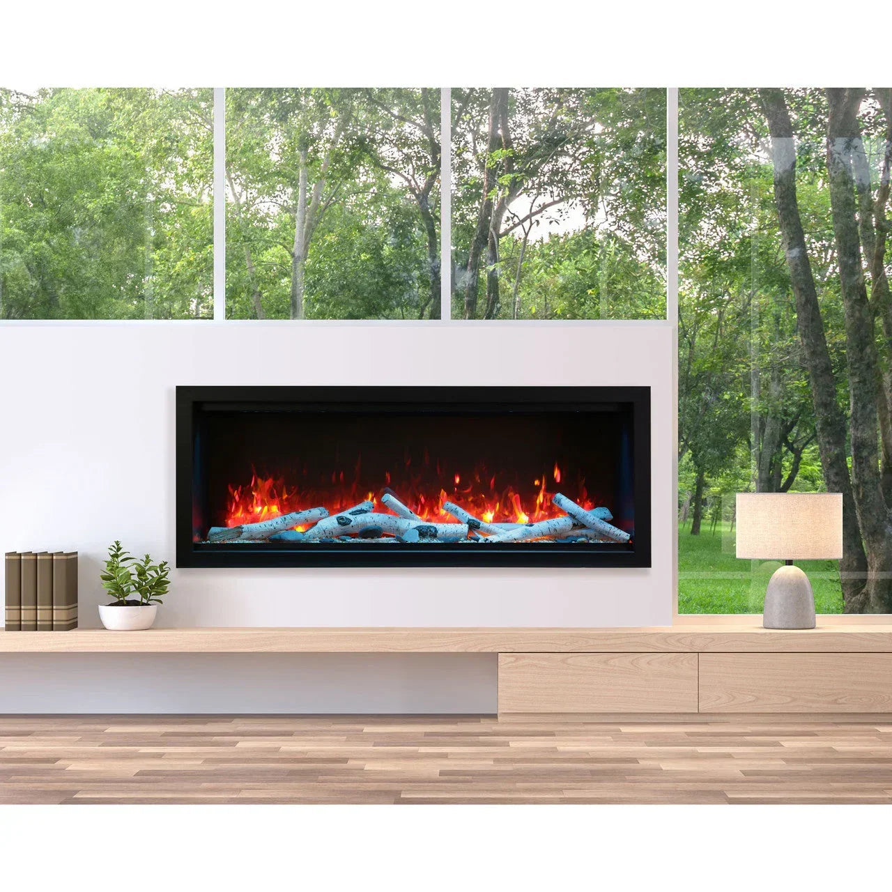 Amantii Symmetry SYM-74-XT Built in Smart Extra Tall Outdoor Electric Fireplace