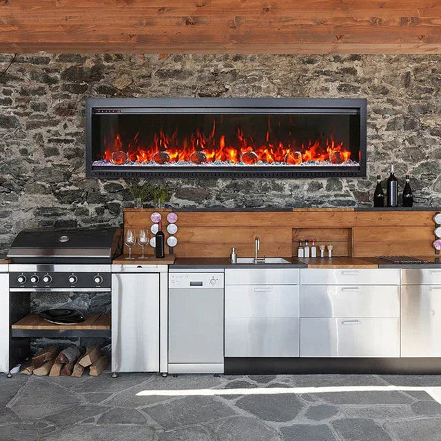 Amantii Symmetry Bespoke 74 Inch Indoor or Outdoor Built-In Electric Fireplace - Green Vista Living