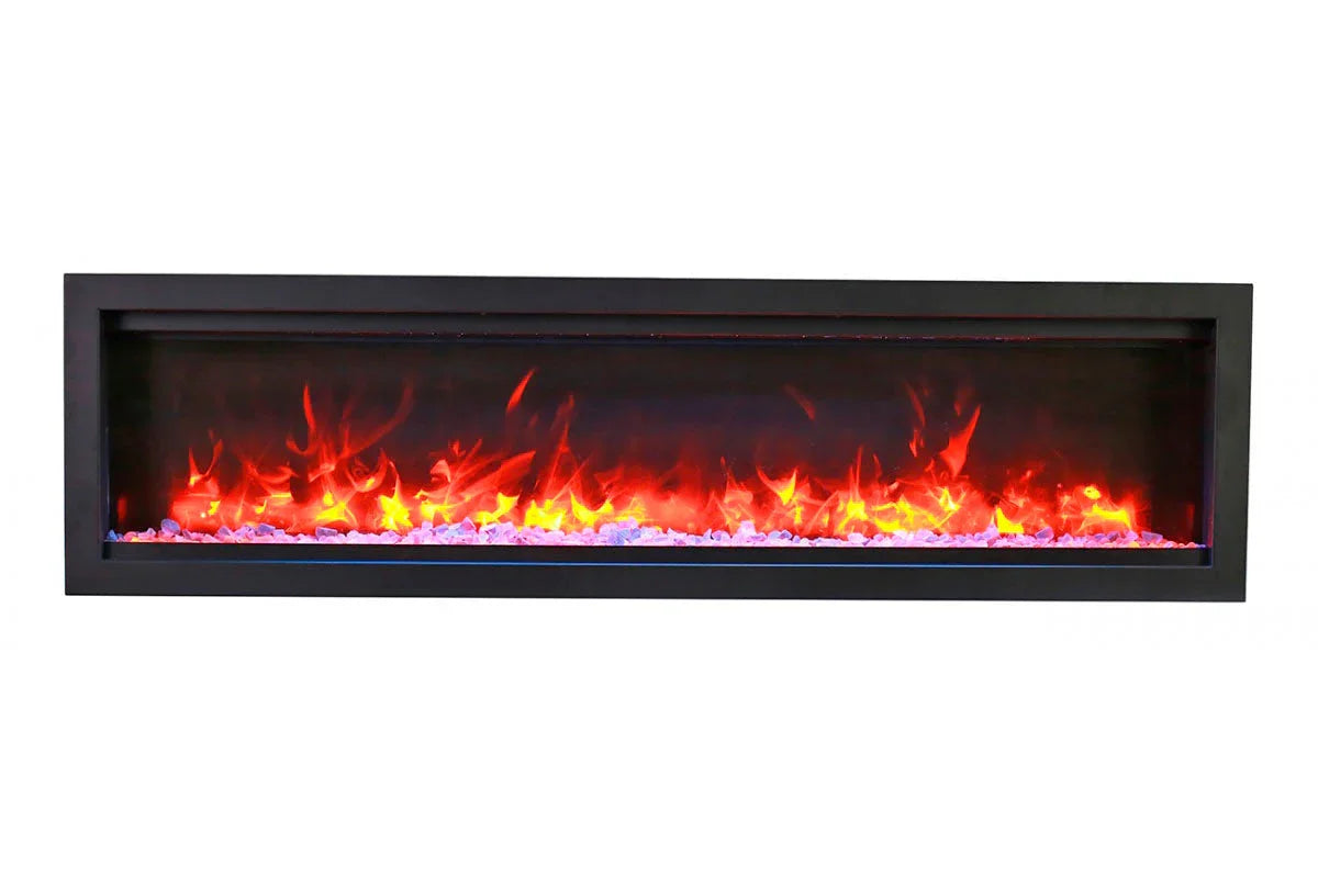 Amantii Symmetry Bespoke 34'' Wall Mount / Recessed Linear Indoor/Outdoor Electric Fireplace - Green Vista Living