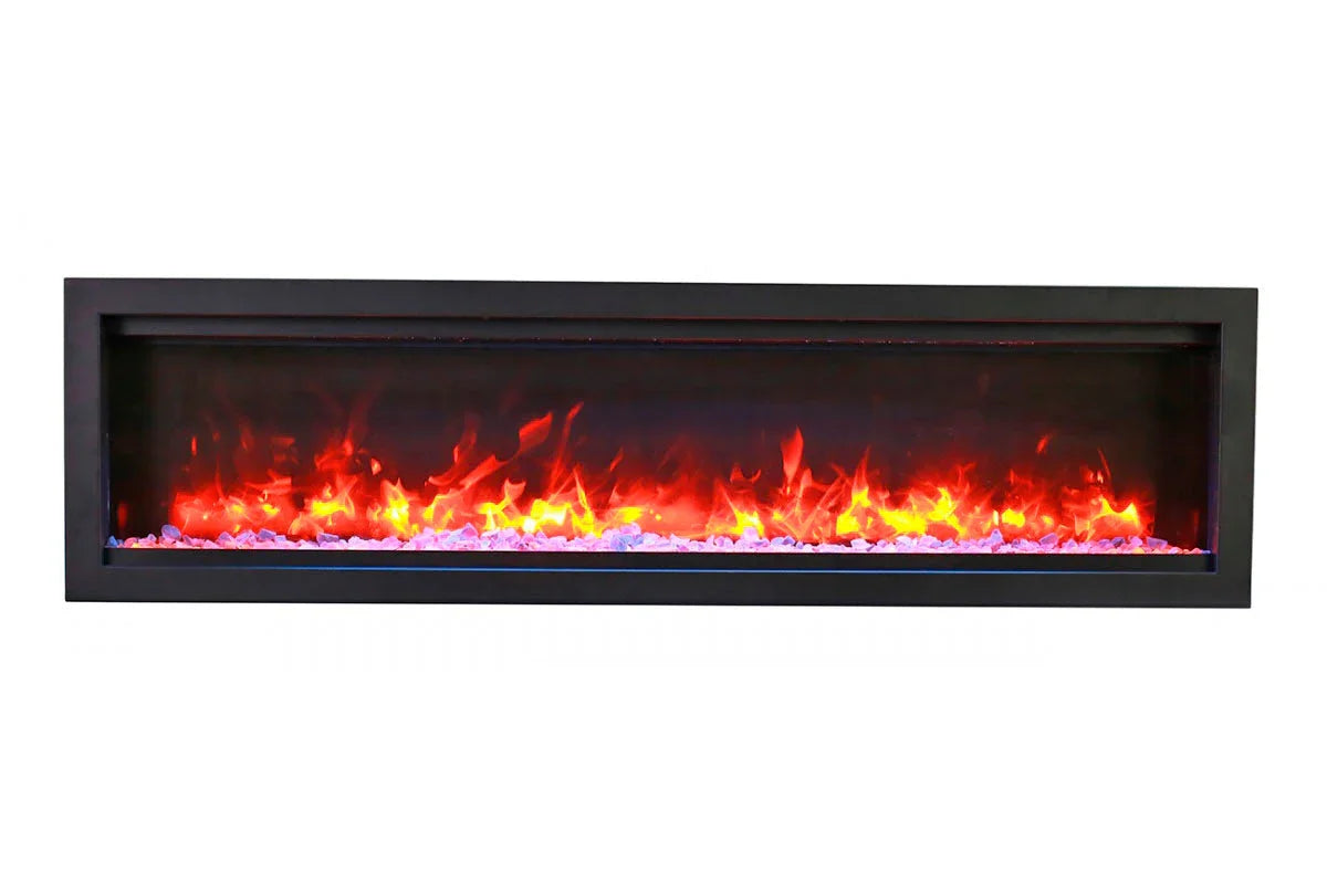 Amantii Symmetry Bespoke 34'' Wall Mount / Recessed Linear Indoor/Outdoor Electric Fireplace - Green Vista Living