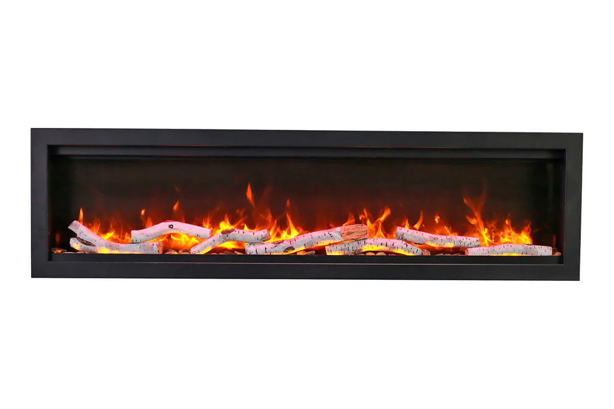Amantii Symmetry Bespoke 34'' Wall Mount / Recessed Linear Indoor/Outdoor Electric Fireplace - Green Vista Living