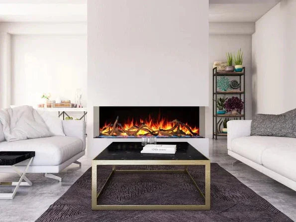 Amantii 55 Inch Tru View Bespoke Built-In Indoor / Outdoor 3 Sided Electric Fireplace - Green Vista Living