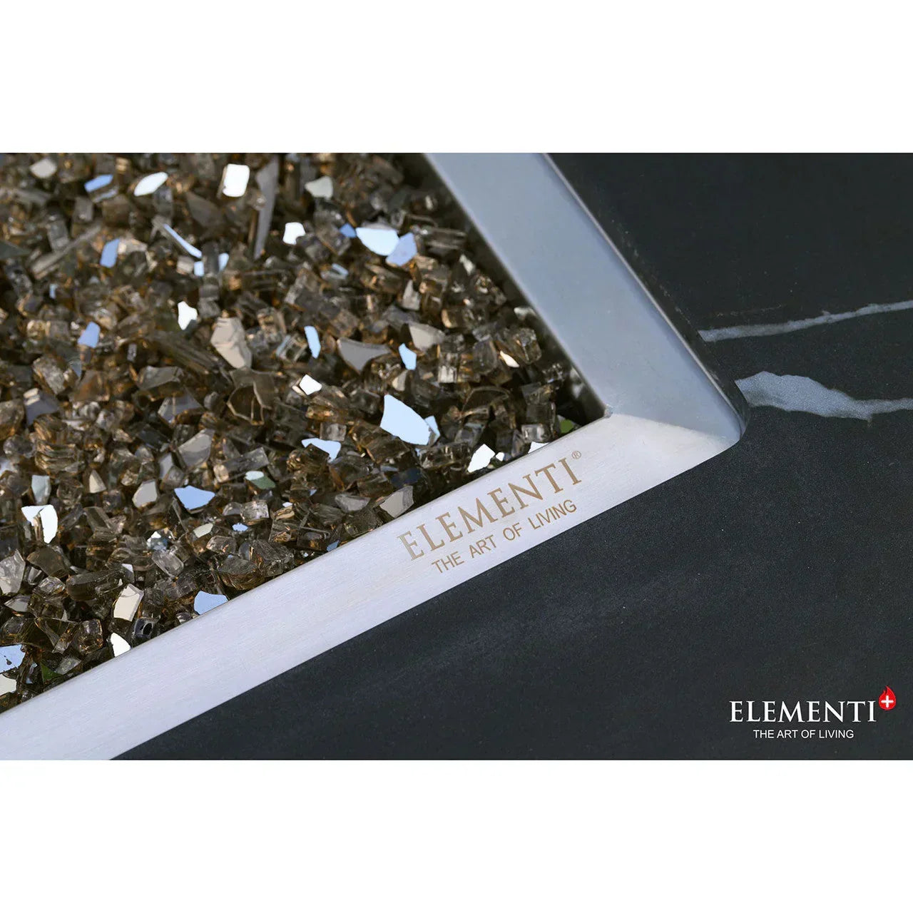 Elementi Plus - Varna Marble Porcelain Fire Table 60"