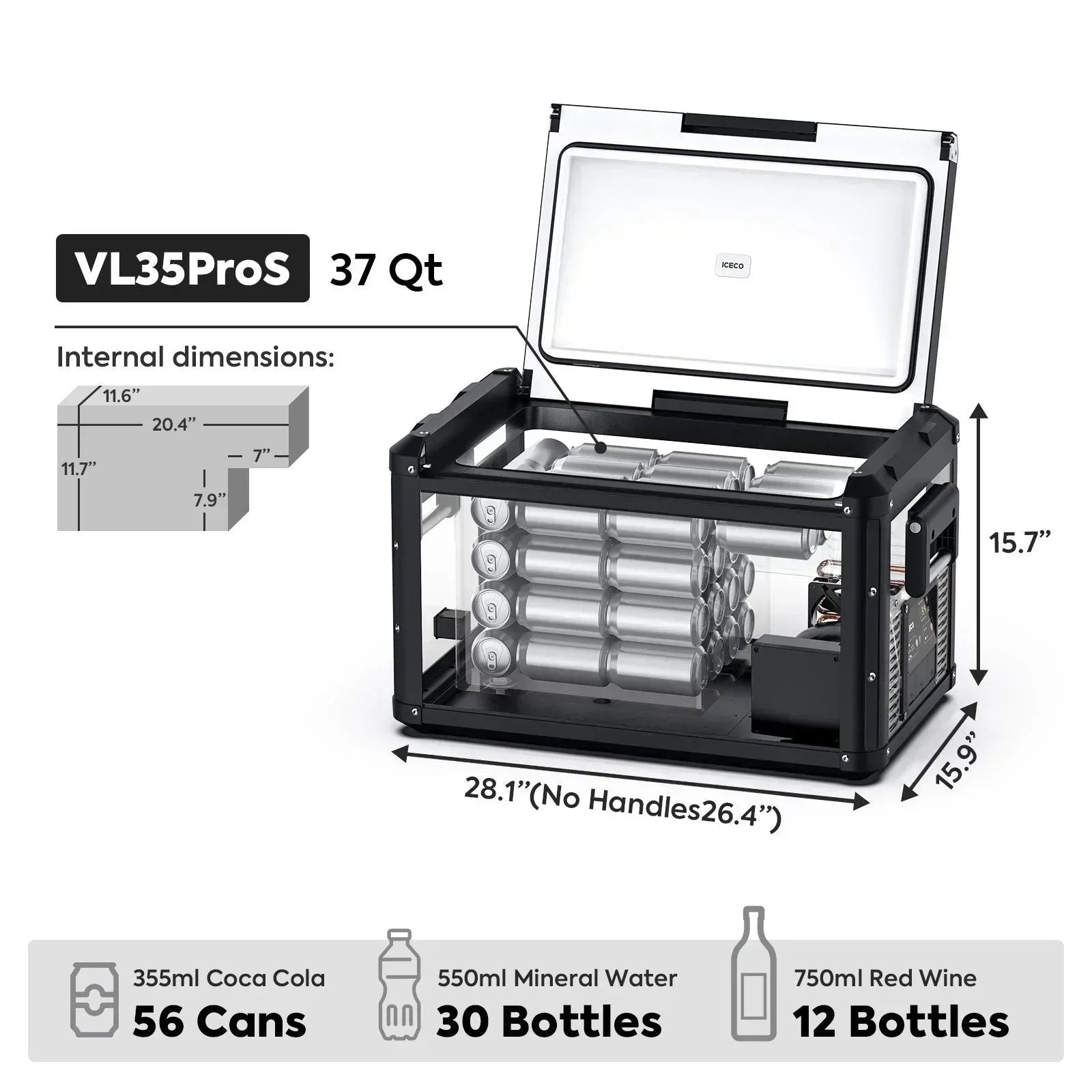 ICECO VL35ProS 37QT Single Zone Portable Fridge Freezer