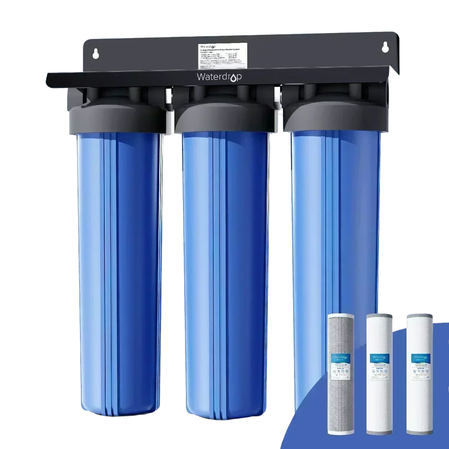 Waterdrop 3-Stage Whole House Water Filter System | Reduce Iron & Manganese