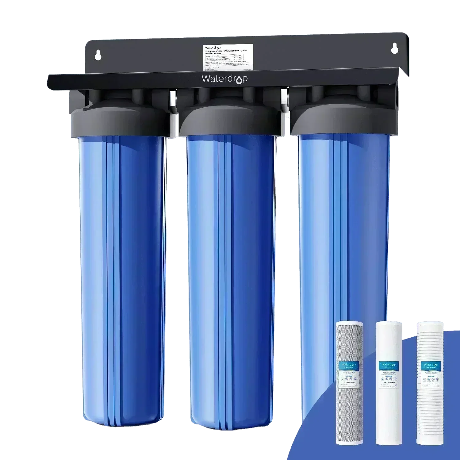 Waterdrop 3-Stage Whole House Water Filter System with Carbon Filter & Sediment Filter