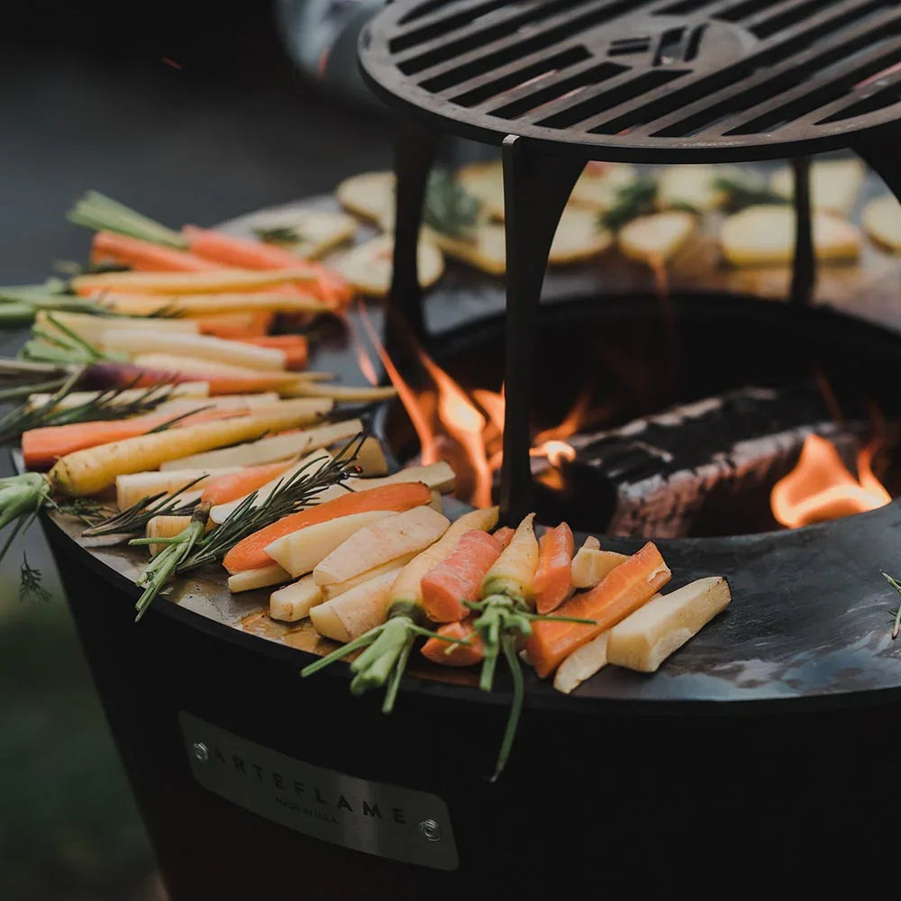 Arteflame One Series 40″ — XXL Flat-Top Charcoal Grill & Fire Bowl (Single-Piece CORTEN Body) - Green Vista Living