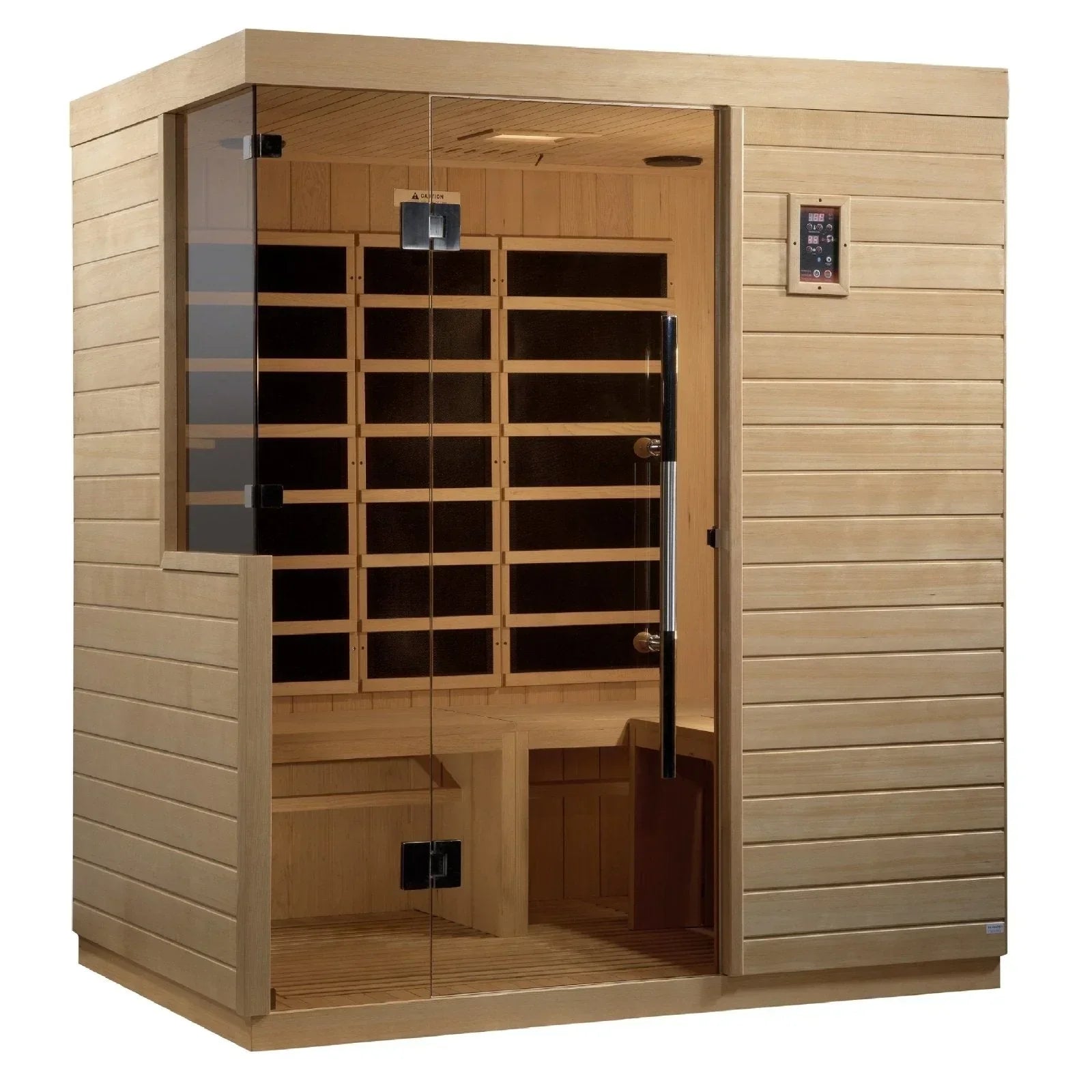 Golden Designs Ultra Low EMF 3-Person Dynamic "Bilbao" Infrared Sauna with Hemlock Wood | Model: DYN-5830-01