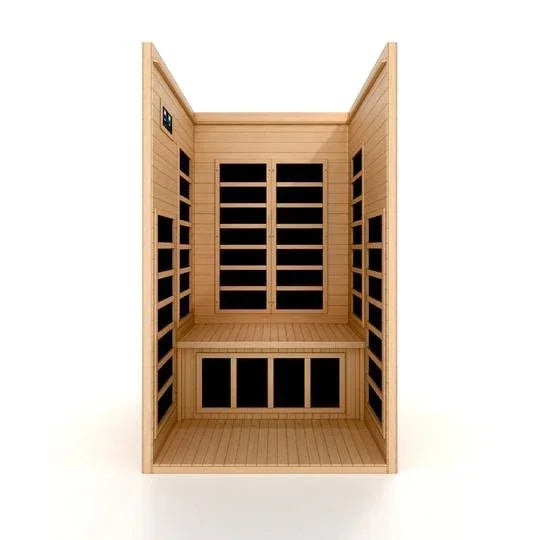Golden Designs Ultra Low EMF 1-Person Dynamic "Gracia" Infrared Sauna with Hemlock Wood | Model: DYN-6119-01 Elite