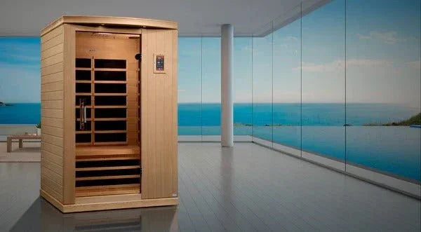 Golden Designs Ultra Low EMF 2-Person Dynamic "Venice Elite" FAR Infrared Sauna with Hemlock Wood | Model: DYN-6210-01 Elite