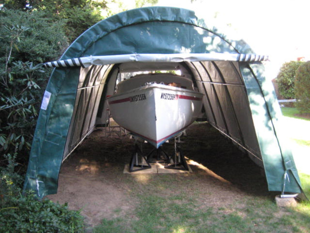 Rhino Shelter | 12’W x 24’L x 8’H Instant Garage (Round)