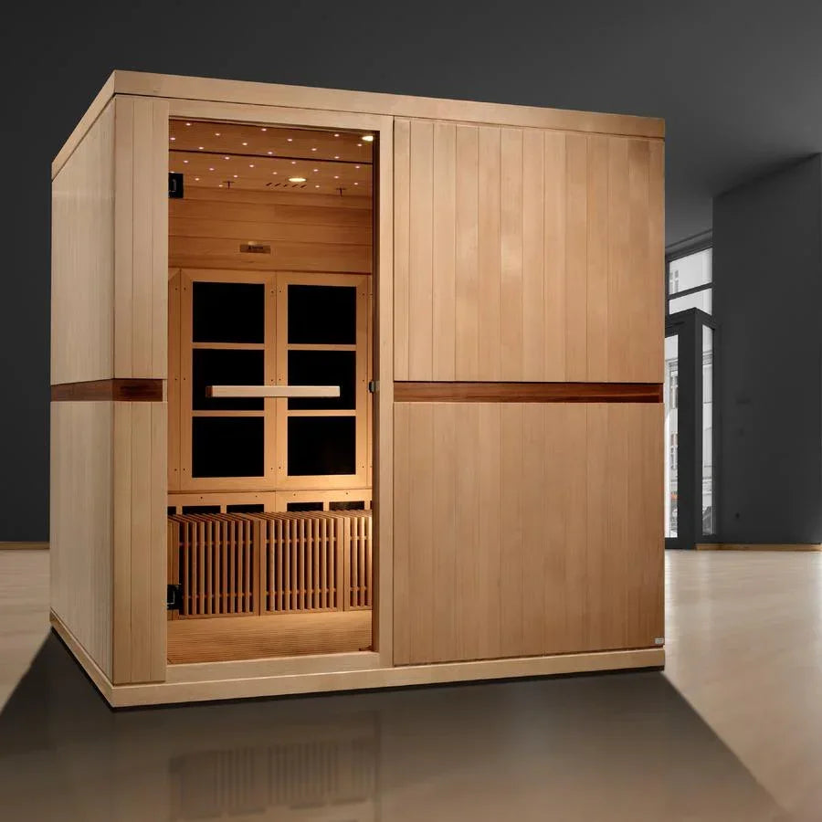 Golden Design Ultra Low EMF 8-Person Dynamic "Catalonia" Infrared Sauna with Hemlock Wood | Model: GDI-6880-02 Elite