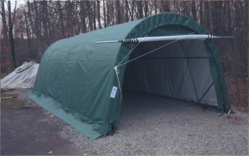 Rhino Shelter | 12’W x 24’L x 8’H Instant Garage (Round)