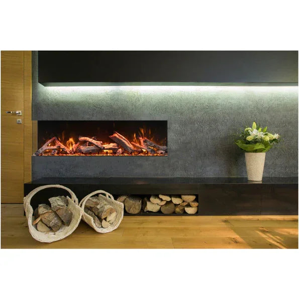 Amantii 55 Inch Tru View Bespoke Built-In Indoor / Outdoor 3 Sided Electric Fireplace - Green Vista Living