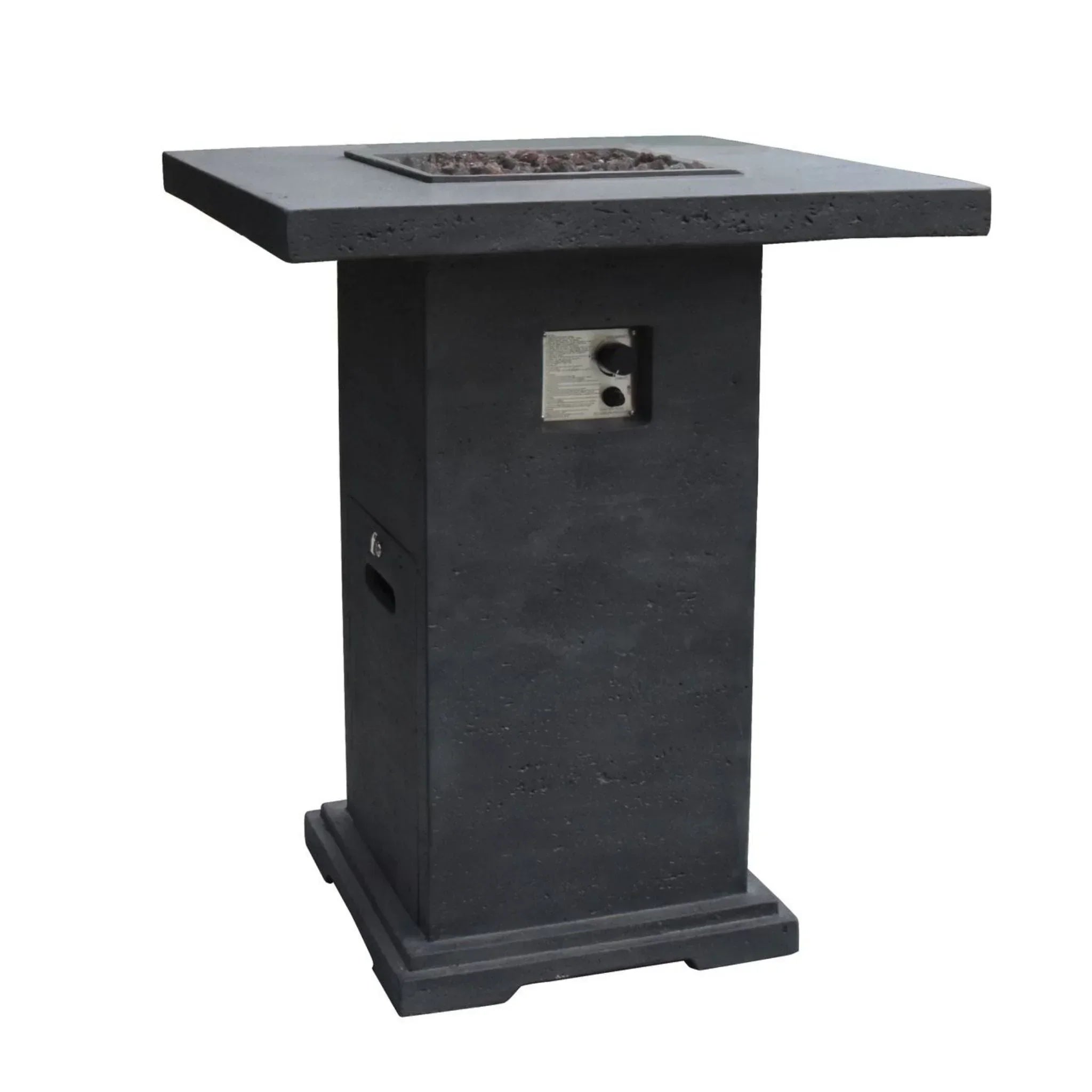 Elementi Montreal Square Concrete Liquid Propane Fire Pit OFG221