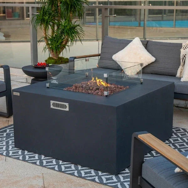 Elementi Rocky Fire Table With Propane Tank Drawer OFG310