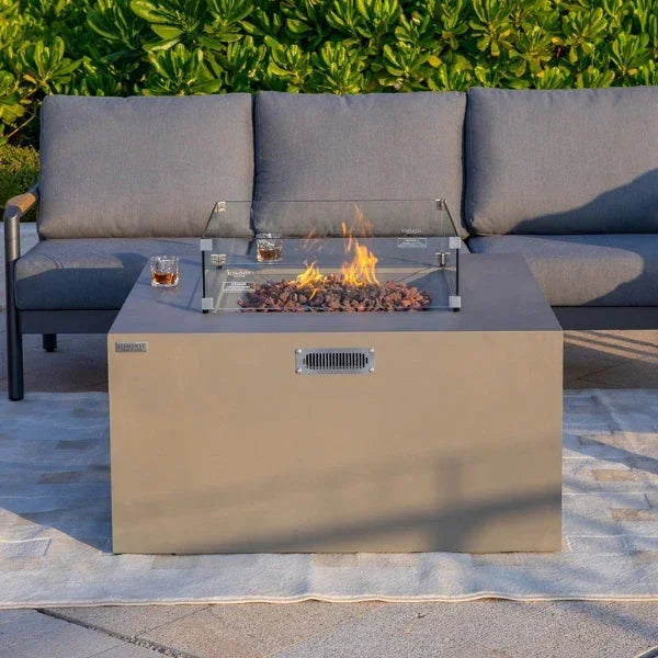 Elementi Rocky Fire Table With Propane Tank Drawer OFG310