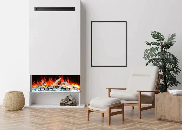 Amantii 55 Inch Tru View Bespoke Built-In Indoor / Outdoor 3 Sided Electric Fireplace
