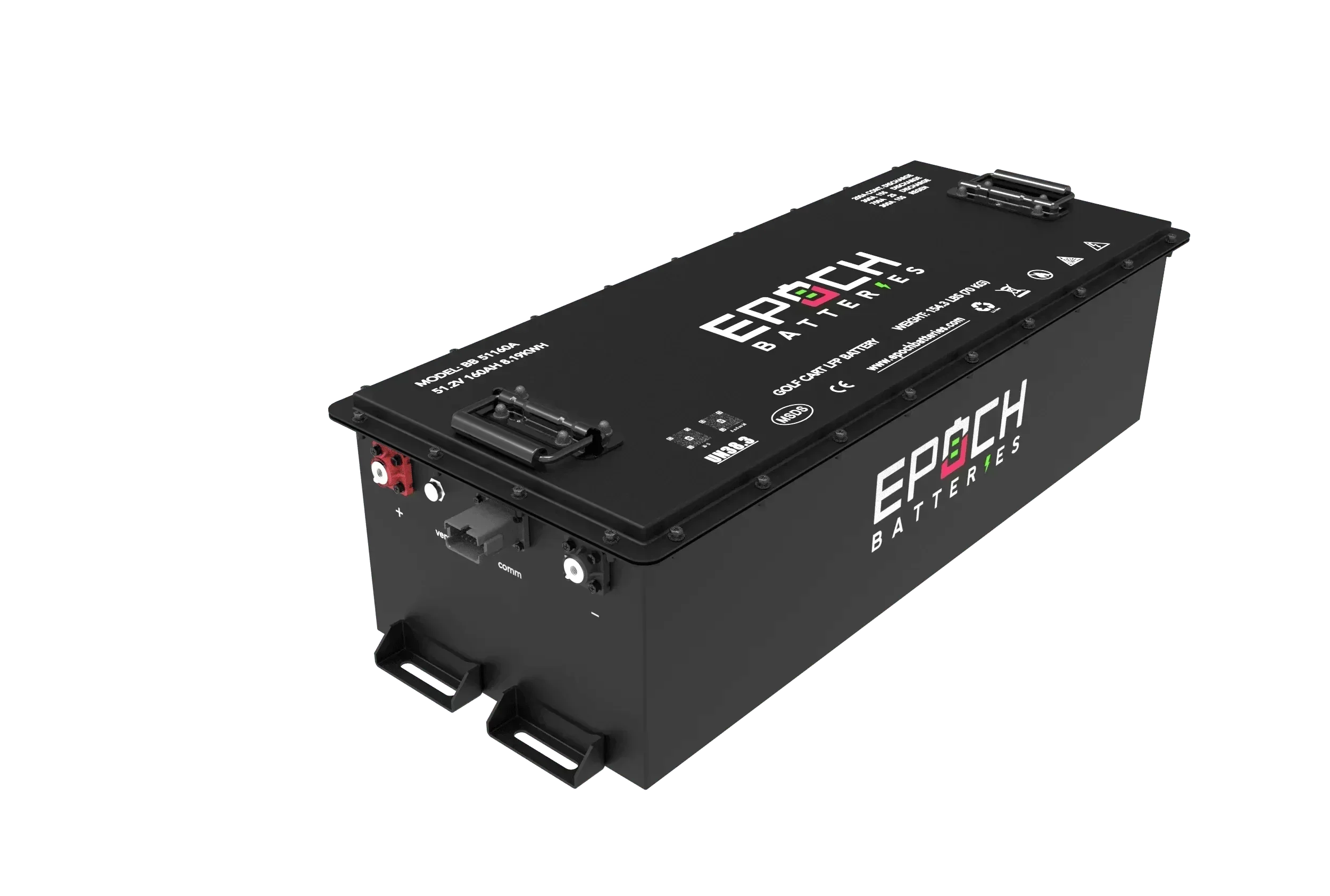 Epoch Batteries 48V 160Ah - LiMax Series - Lithium (LiFePO4) Golf Cart Battery - Complete Kit